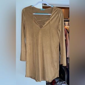 Dress size medium suede material mustard color brand M❤️